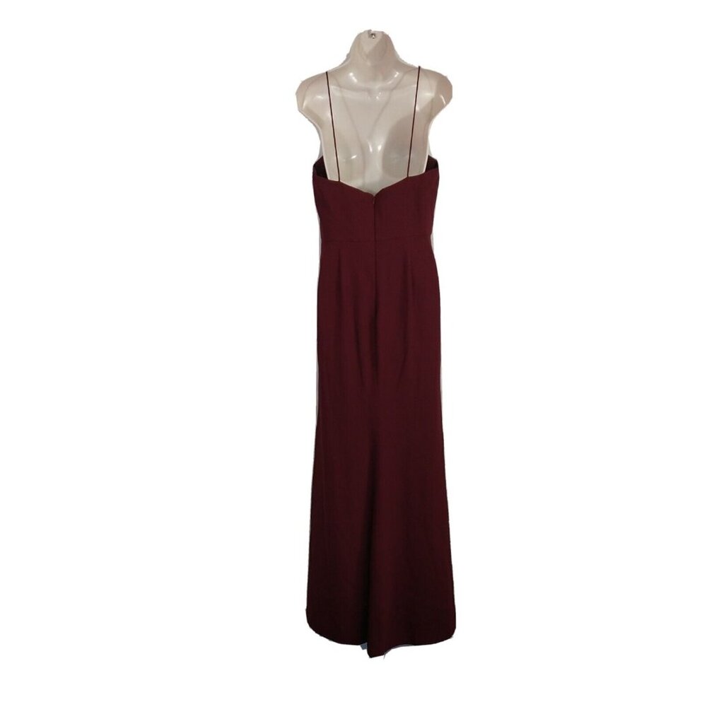 After Six Crepe Sleeveless Dress Women Size 10 Burgundy Red Pockets SAMPLE - NEW - Picture 4 of 9